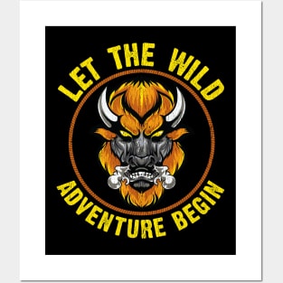 Let The Wild Adventure Begin Wild Bison Animal Posters and Art